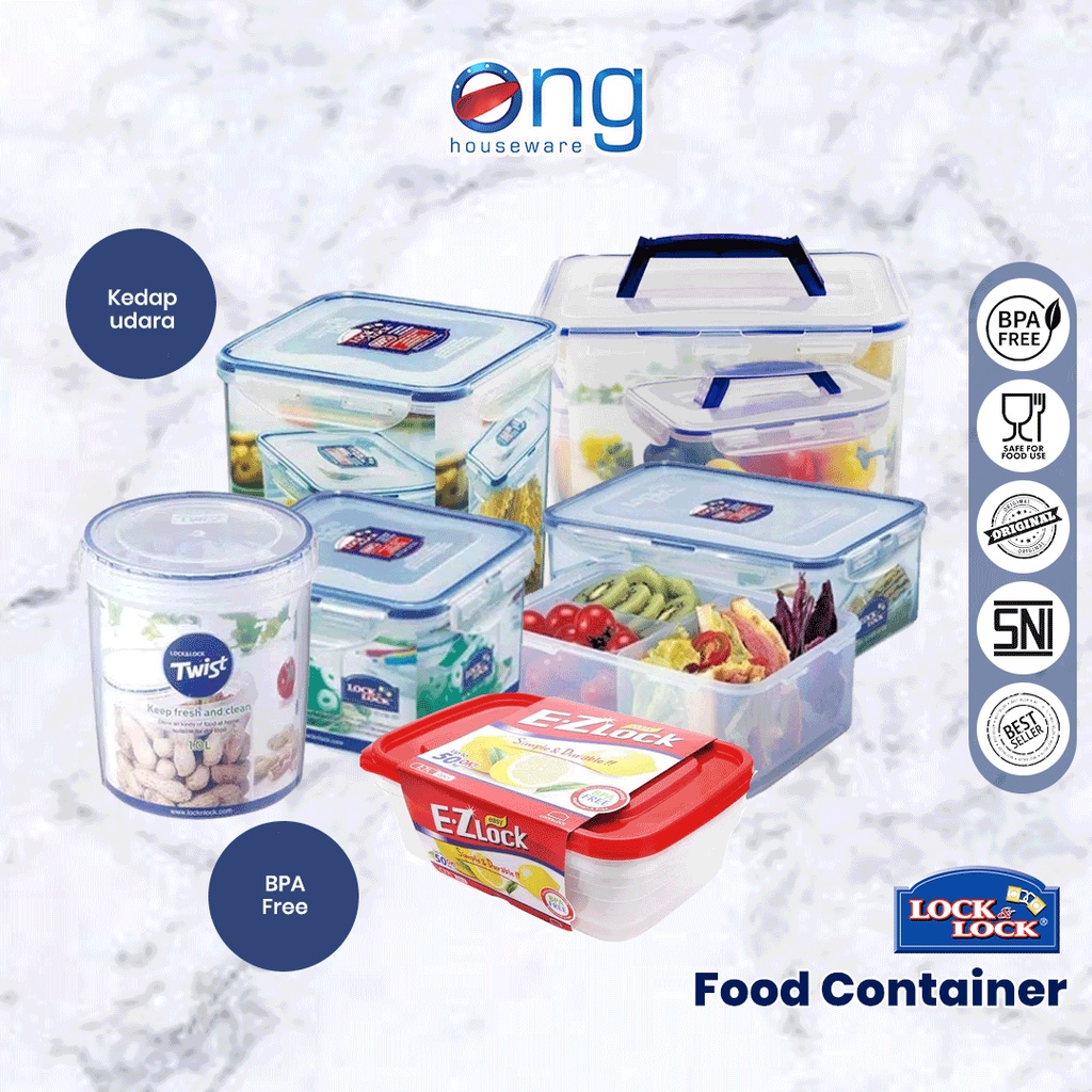 Jual Rectangle Round Food Container Tall Tempat Makan Lunch Box Toples