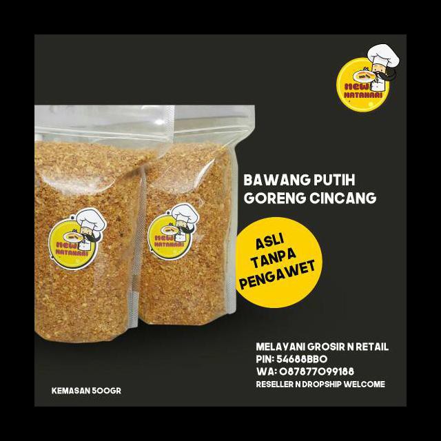 

PROMO! BAWANG PUTIH CINCANG GORENG 500GR TERMURAH