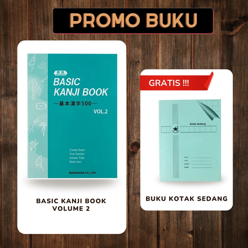 Jual basic kanji book vol 2 gratis buku kotak sedang shopee indonesia
