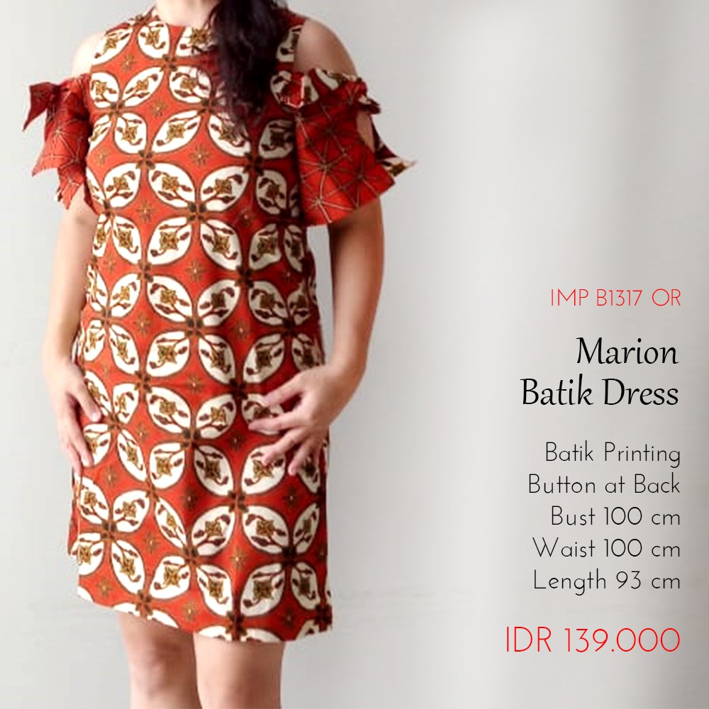 Dress Batik Wanita Dress Batik Casual Modern Lengan Pendek - Marion Batik Dress