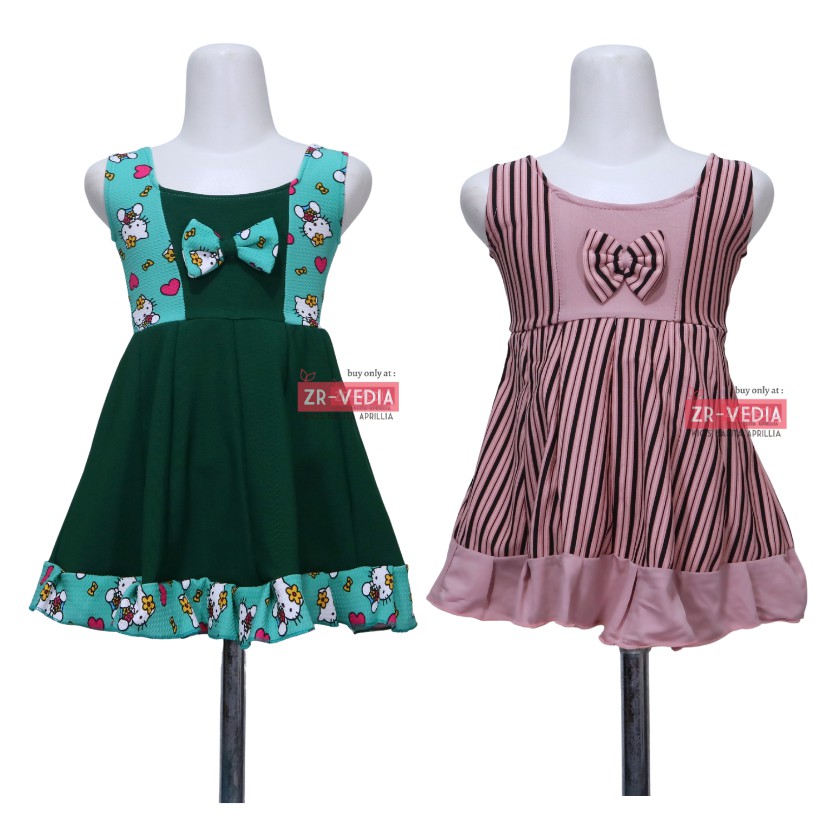 Dress Aurora uk 1-2 Tahun / Baju Anak Perempuan Murah Motif Lucu Yukensi Adem Pakaian Pesta Gaun