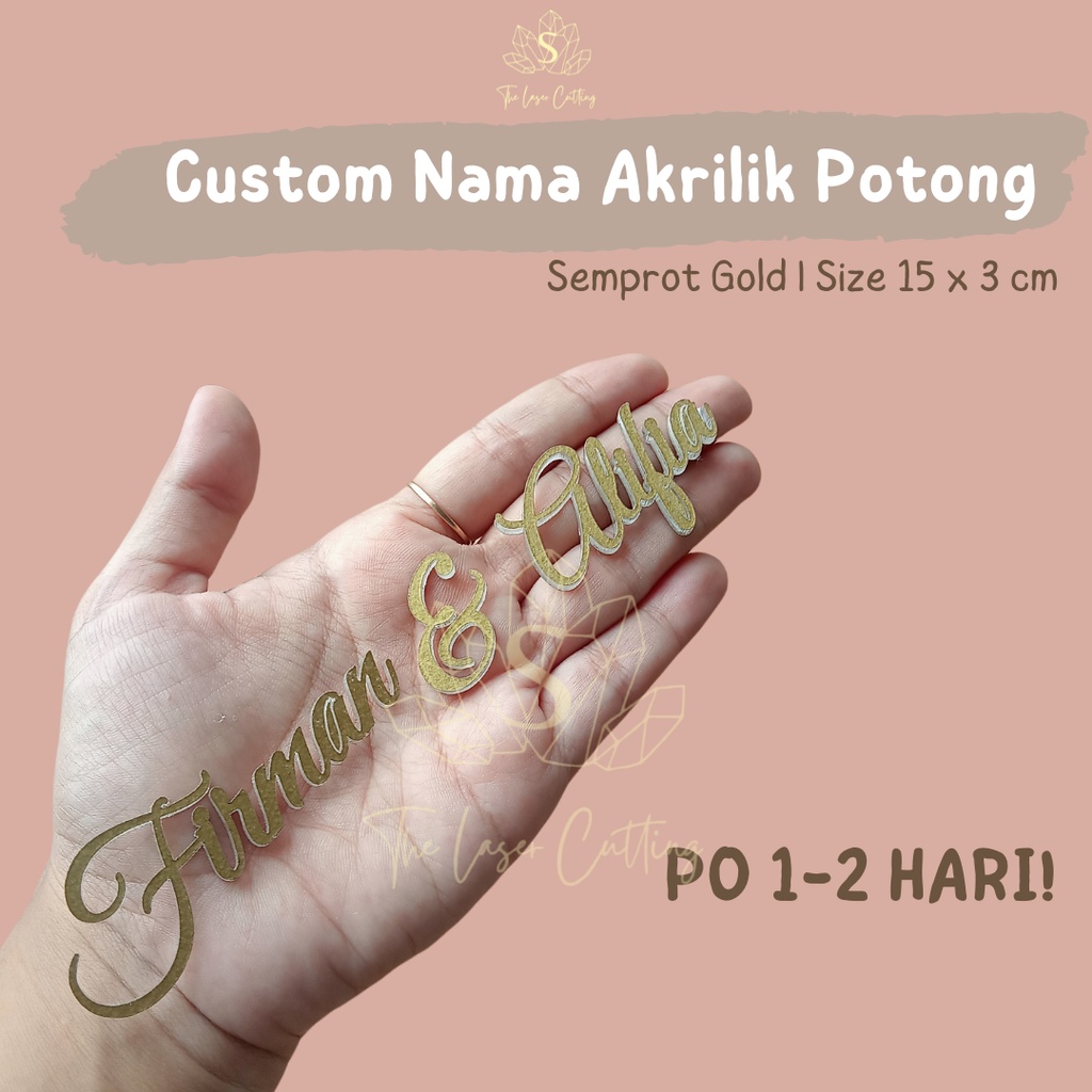 

Custom Nama Akrilik Semprot Gold