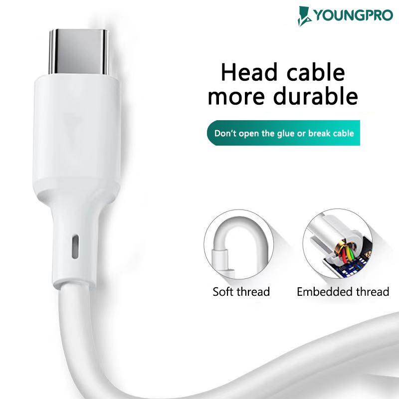 YOUNGPRO ANTI BREAK CABLE MICRO TYPE C LIGHTING FAST CHARGING 5A - CA100