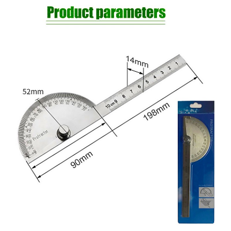 Stainless Degree protractor / busur derajat / pengukur sudut / penggaris busur Alat Ukur Sudut-3