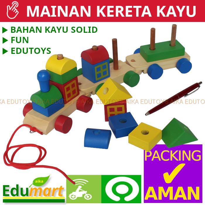 MAINAN EDUKASI Kereta Api Pelangi Kayu Edukatif Anak Perempuan Laki laki 2 3 4 5 6 7 Tahun Kado Ulta