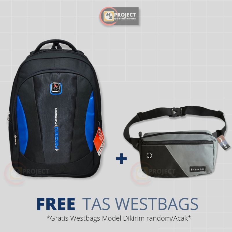 Tas Ransel Pria 25 Liter  Tas Sekolah Tas Kerja Gratis Westbags Gratis Raincover