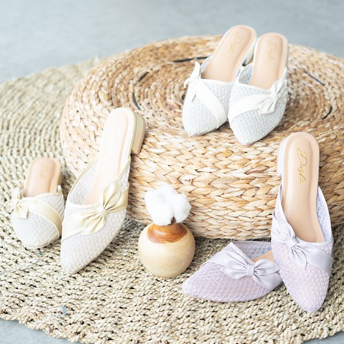 Delia - Sendal hak tahu brukat - heels wanita