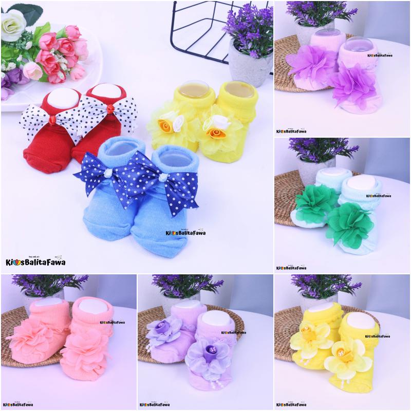 (SNI) Prewalker Socks 3D Bayi New Born / Anti Slip Kaos Kaki Baby Anak Perempuan Import Murah Polos Cewe Import