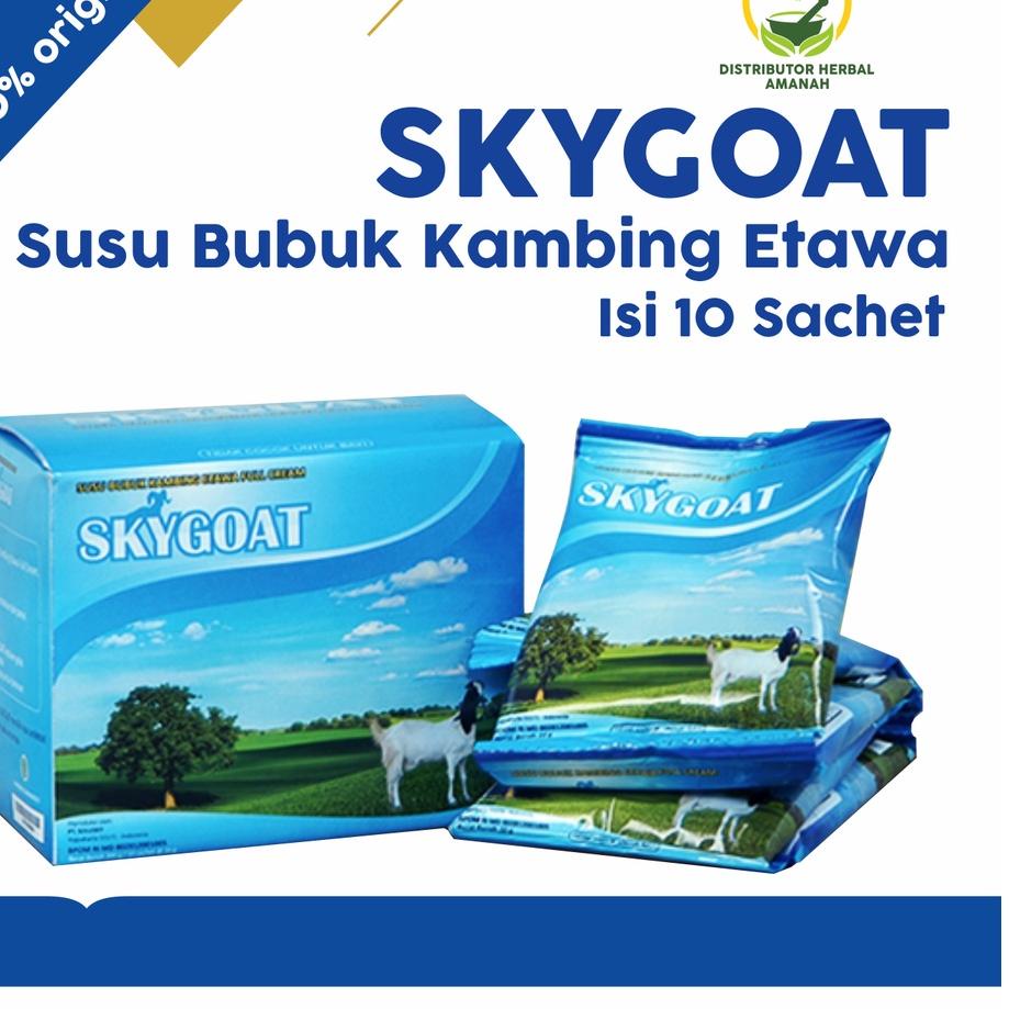 

Segera Miliki SKYGOAT Susu Kambing Etawa Bubuk Original 1 Box isi 10 Sachet++