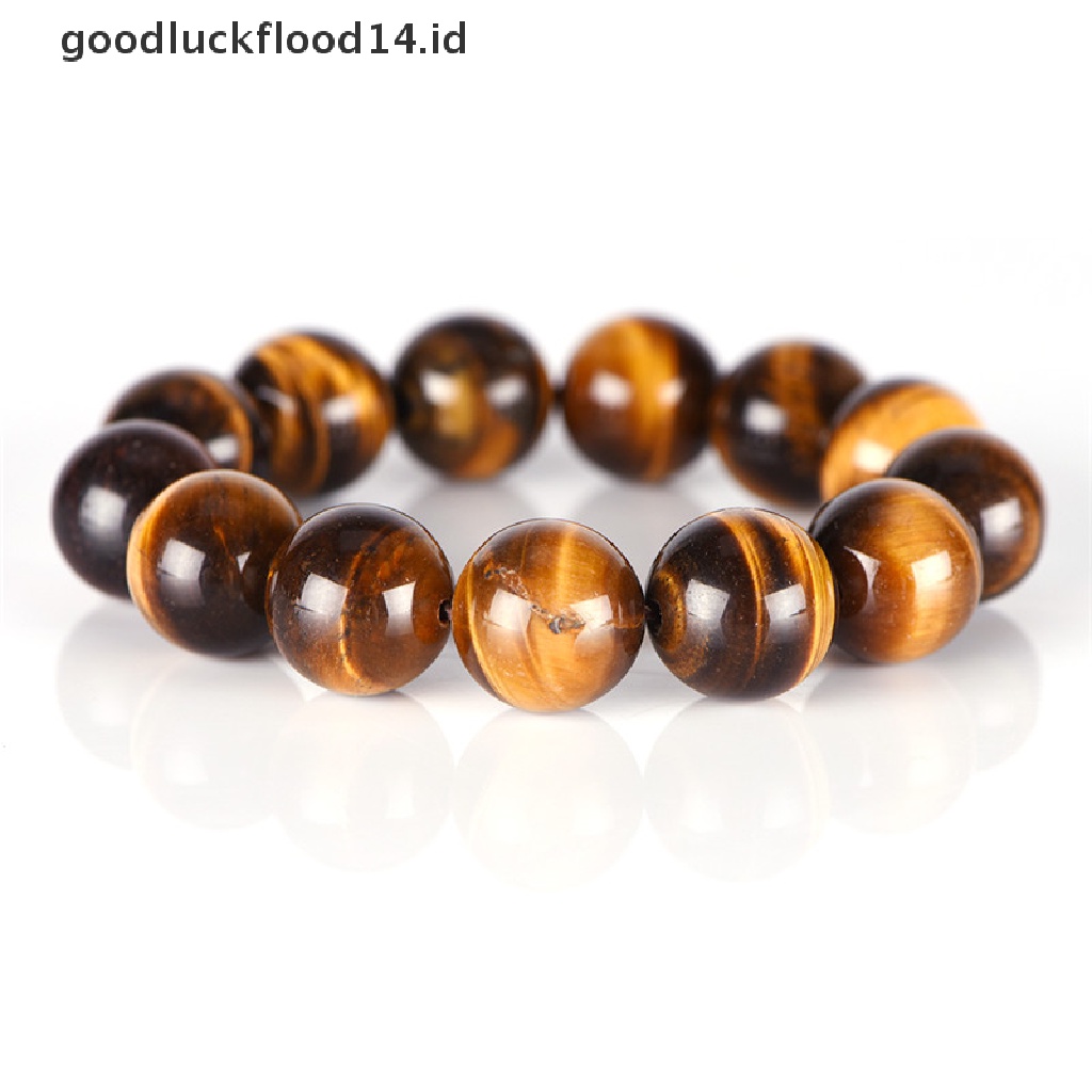 [OOID] Natural Tiger Eye Stone Lucky Bless Beads Men Woman Jewelry Bracelet Bangle Chic ID