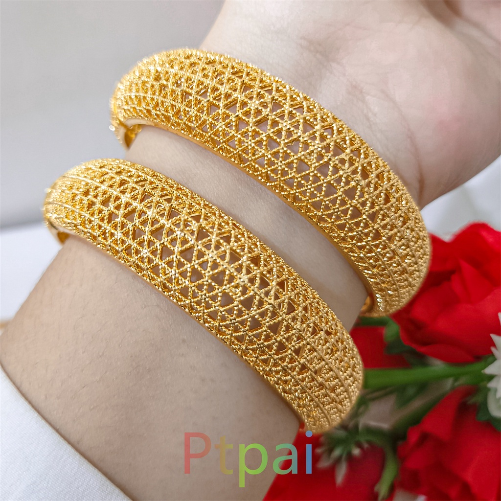 Gelang Keroncong Gelang tangan wanita lapis emas 24K gold xuping