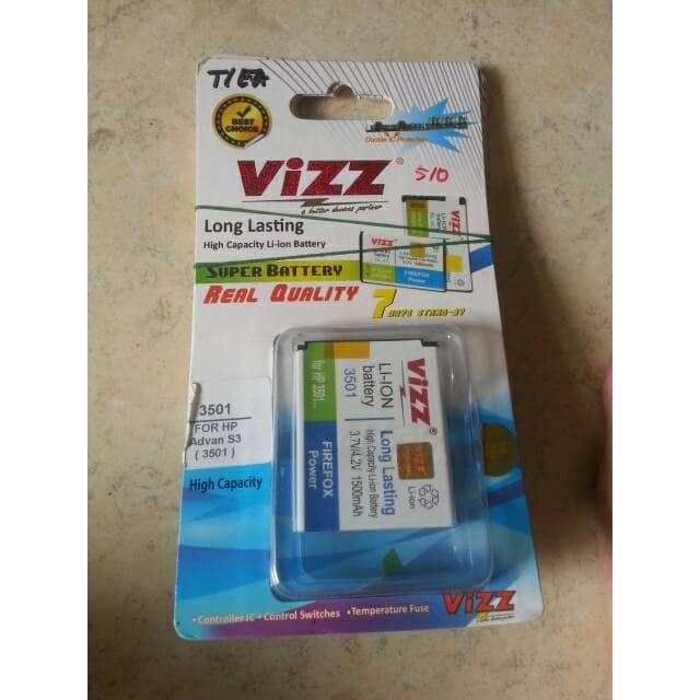 Vizz Double Power Battery Batre Baterai Vizz Advan S3 3501 S3501