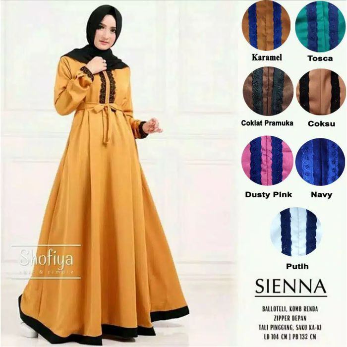 SIENNA MAXI DRESS - Gamis Balotelli List Kombinasi Renda Busui