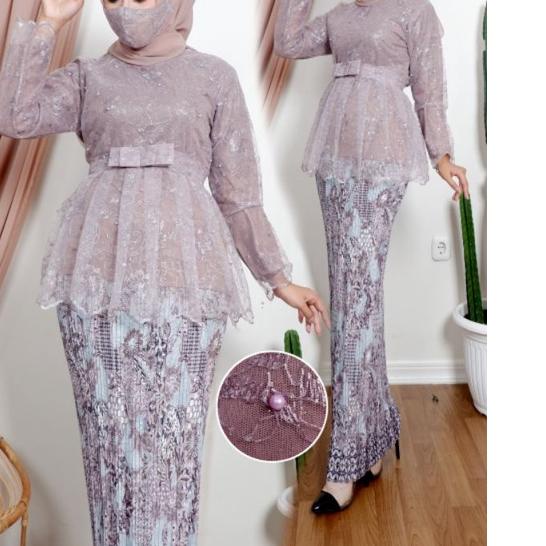 Berkualitas SET KEBAYA TULLE MARSYA - KEBAYA WISUDA 2021 - MODEL KEBAYA KEKINIAN OUTFIT PESTA CANTIK