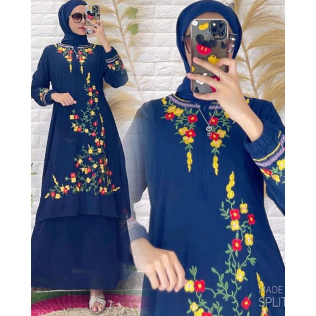GAMIS MELAYU BORDIR JASMINE | GAMIS MALAYSIA CERUTY BABYDOLL Full Furing