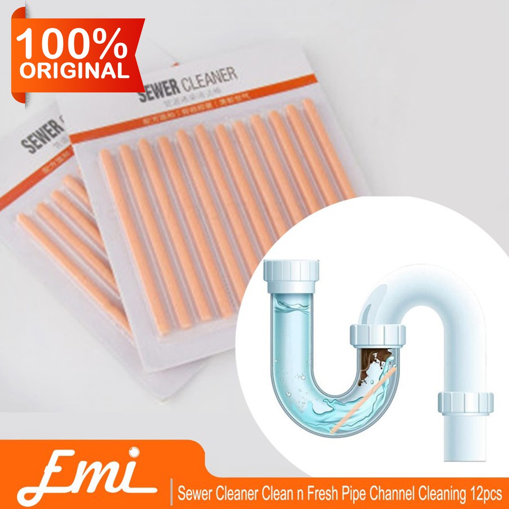 Sewer Cleaner Clean n Fresh Pipe Channel Cleaning Rod 12PCS