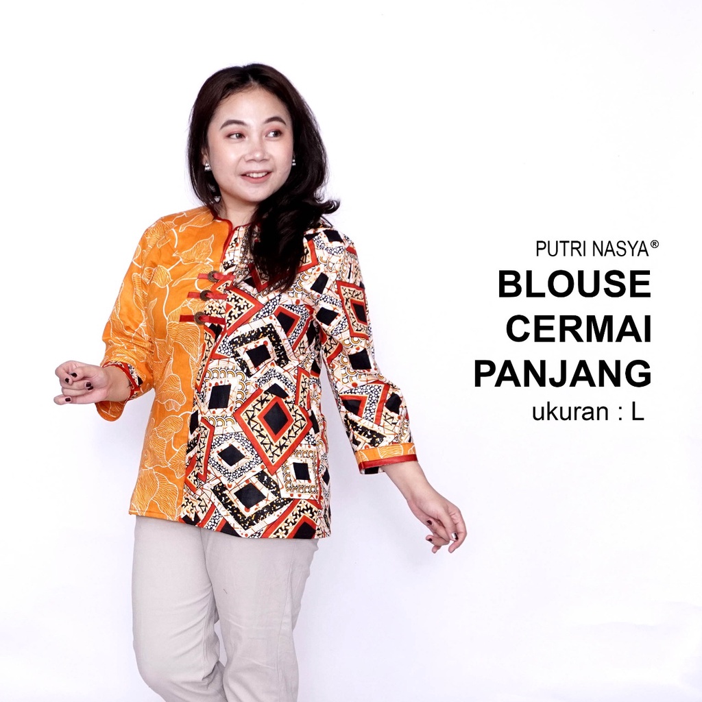 Blouse Batik Big Size Wanita Atasan Batik Jumbo LD 140 Pakaian Atasan Model Blus Pendek Jumbo Panjang Seragam Kerja Batik / Blus Kantor Formal S-M-L-XL-2L-3L-4L-5L-6L-7L / Atasan Batik Bigsize Model Terbaru / Pakaian Batik Kekinian Modern Big