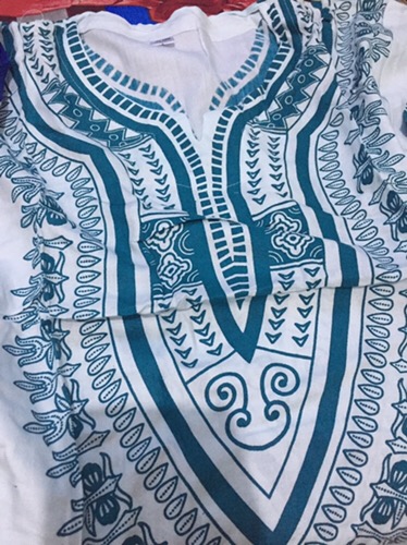 Kaos Dashiki Kaos Jefri Kaos Etnik Dasar Putih Garis Warna