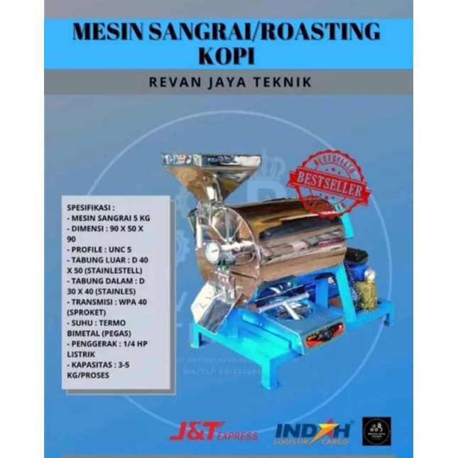 mesin roasting biji kopi kap 5 kg