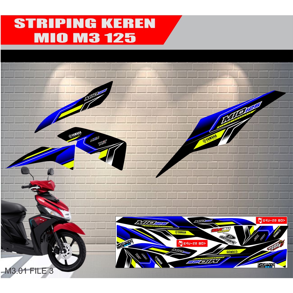 striping stiker yamaha mio m3 125