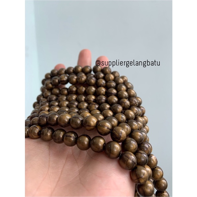 spacer resin bakar bulat 10mm bahan craft gelang kalung beads cokelat