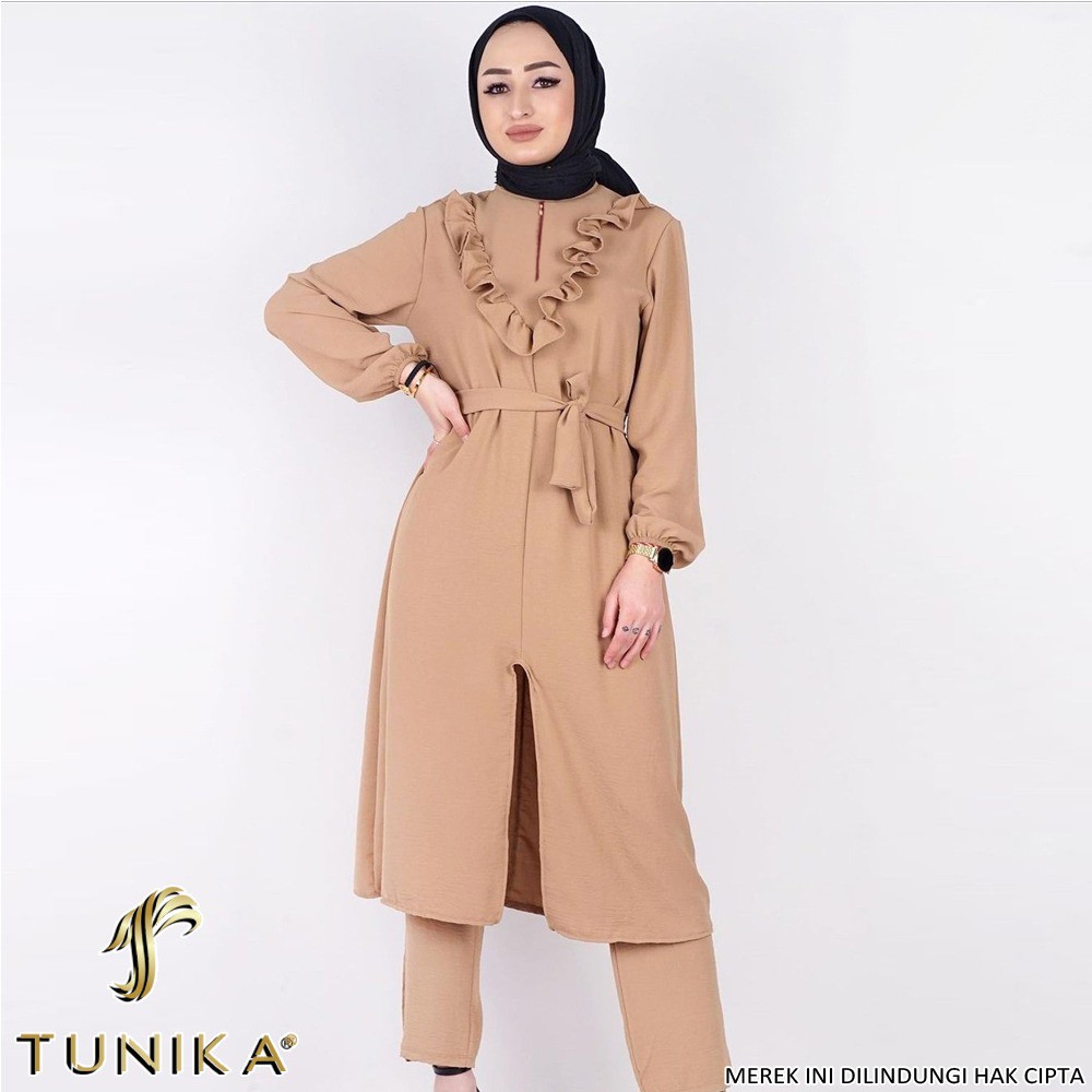 Baju Setelan Wanita Kekinian - One set Wanita - Setelan Tunik - Set Rinosa dan Set Rinsa - Lexoir-Set Rinosa Mocca