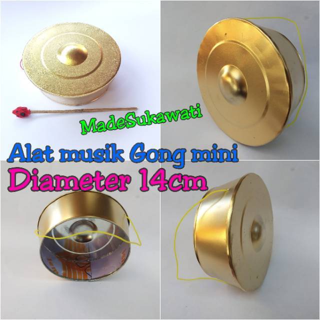 Alat musik Gong bali mini 14cm mainan anak