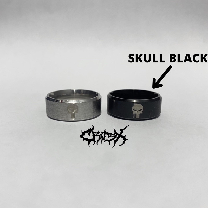 SKULL RING / CINCIN TENGKORAK HITAM SILVER  / CROSS RING ROYAL KNIGHTS RING KERAJAAN CINCIN KSATRIA RING SKULL RING CINCIN COUPLE RING KOREAN STYLE RING CINCIN STYLE KOREA CINCIN AESTHETIC RING CINCIN TITANIUM STAINLESS CINCIN PRIA WANITA HIPHOP PUNK RING