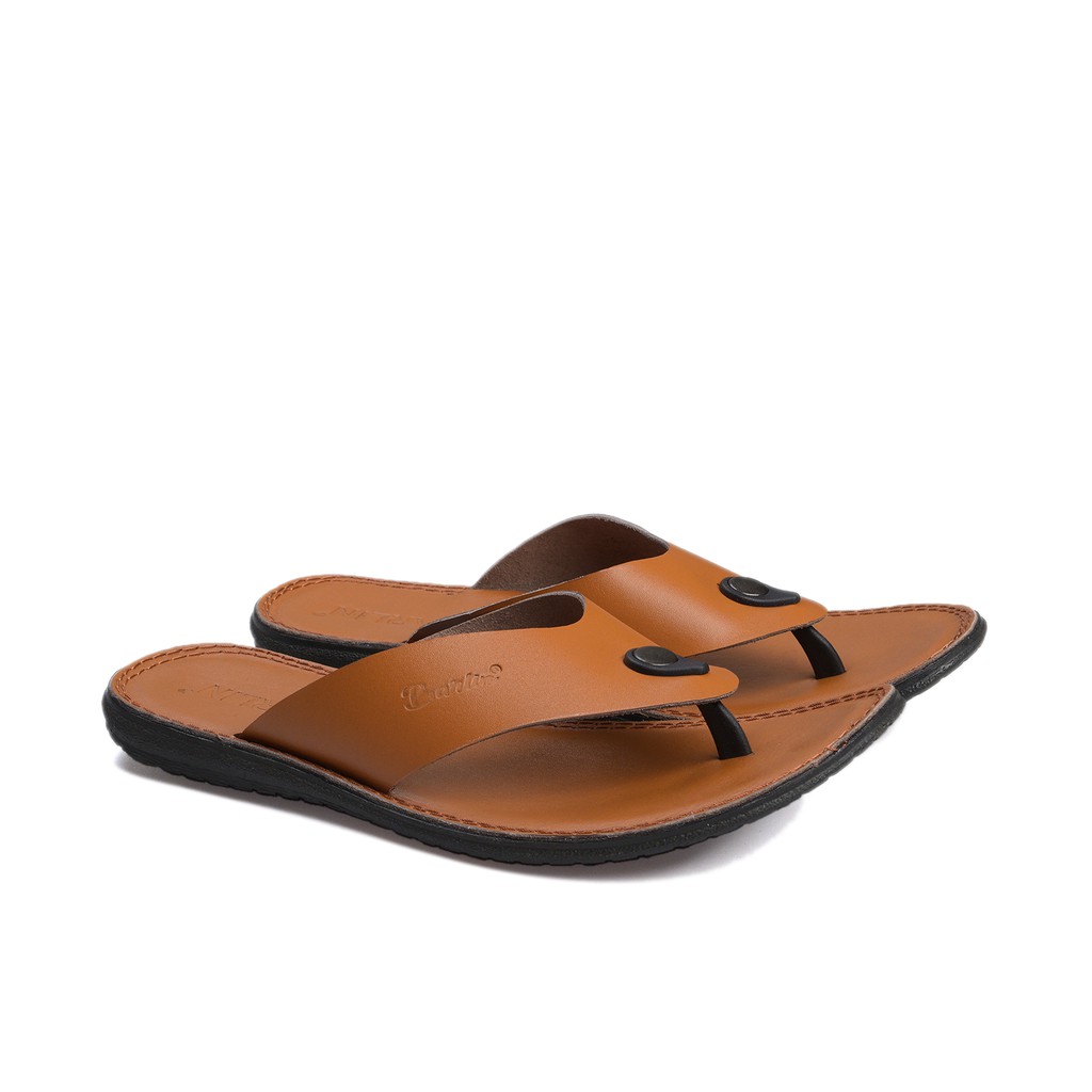 Sandal Japit Pria Full Kulit - Sendal Slop Barlin Original - SM07