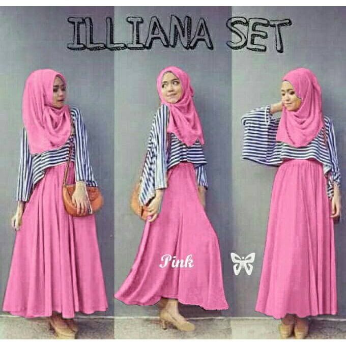 DeltaRA ILLIANA HIJAB (PINK,TOSCA) Busana Muslim Setelan Hijab Terbaru