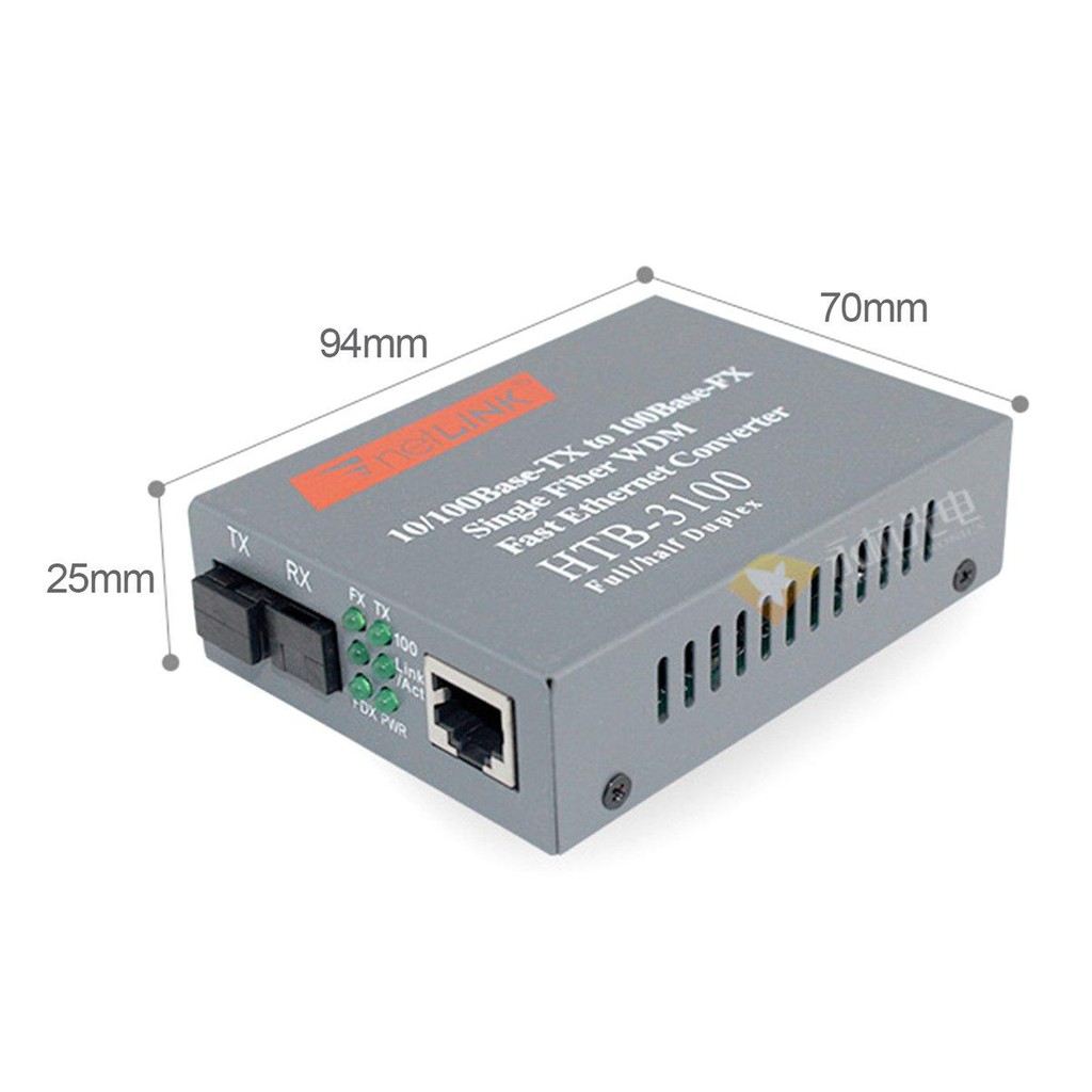 Netlink HTB 3100 10/100 A/B Fiber Optic Media Converter - Sepasang