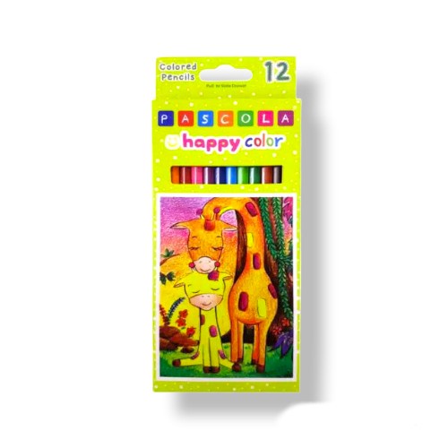 

Pensil Warna Pascola Happy Color Pencil 12 L Warna isi 12 Kemasan Panjang Standard Pen