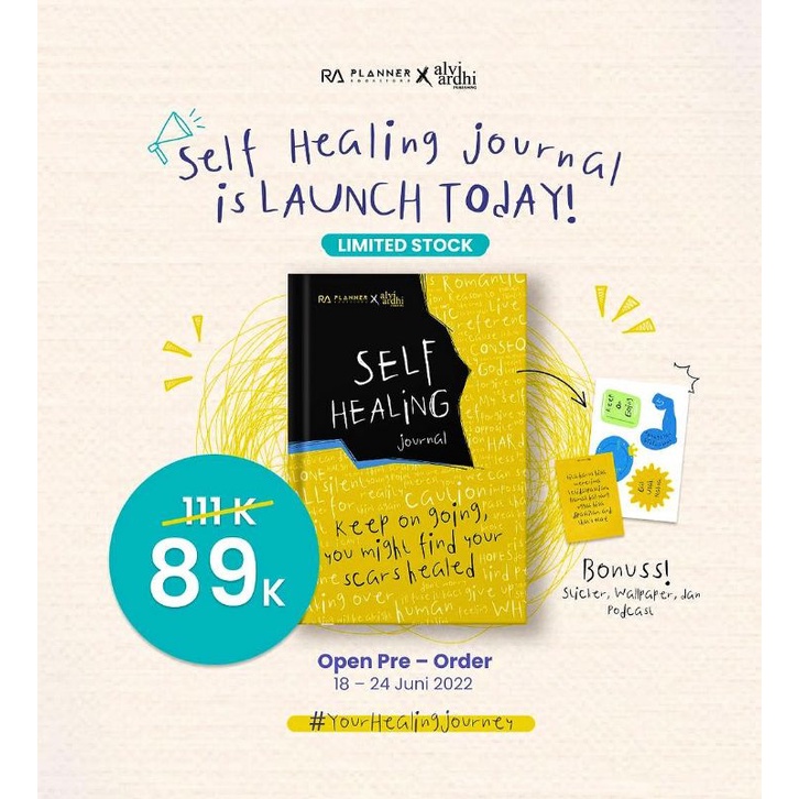 Buku Self Healing Journal - Alvi Ardhi (100% Original)
