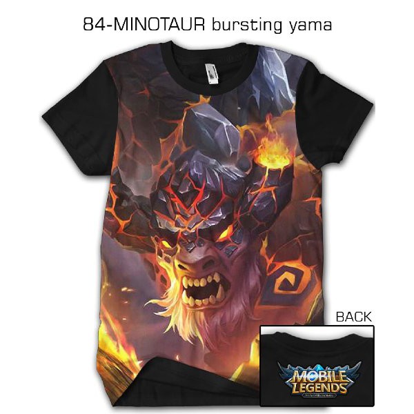 Kaos Mobile Legend kaos 3d game mobile legend legends MINOTAUR bursting yama 84 Baju Keren Cowok