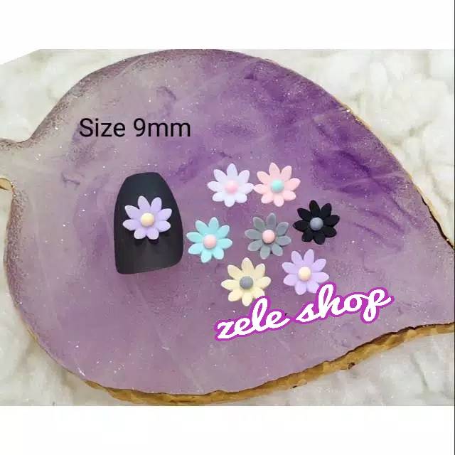 RESIN BUNGA SAKURA SIZE 9MM | HIASAN NAIL ART / HIASAN TASBIH DIGITAL / DECOCASE