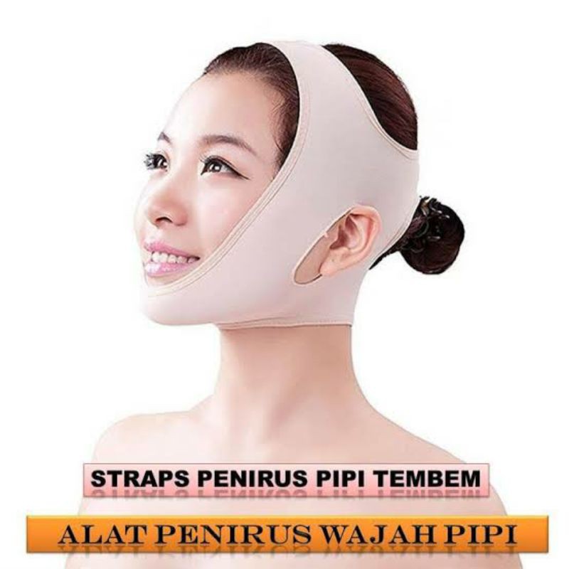 SABUK PENIRUS PIPI 3D SHAPE OVAL FACE SLIMMING BELT DOUBLE CHIN - COKLAT