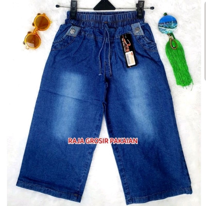 Jy~Celana Kulot Jeans Anak Premium Polos Variasi Kancing Usia 3-6 Tahun