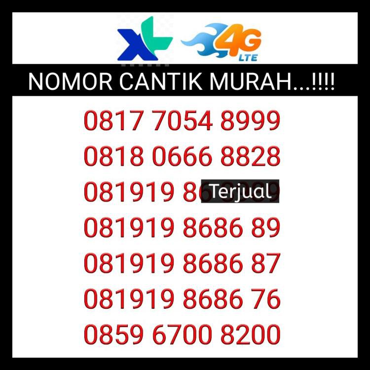 Perdana Nomor Cantik Xl 4G Langka Murah Abab Aabb 0818 No Kode 500