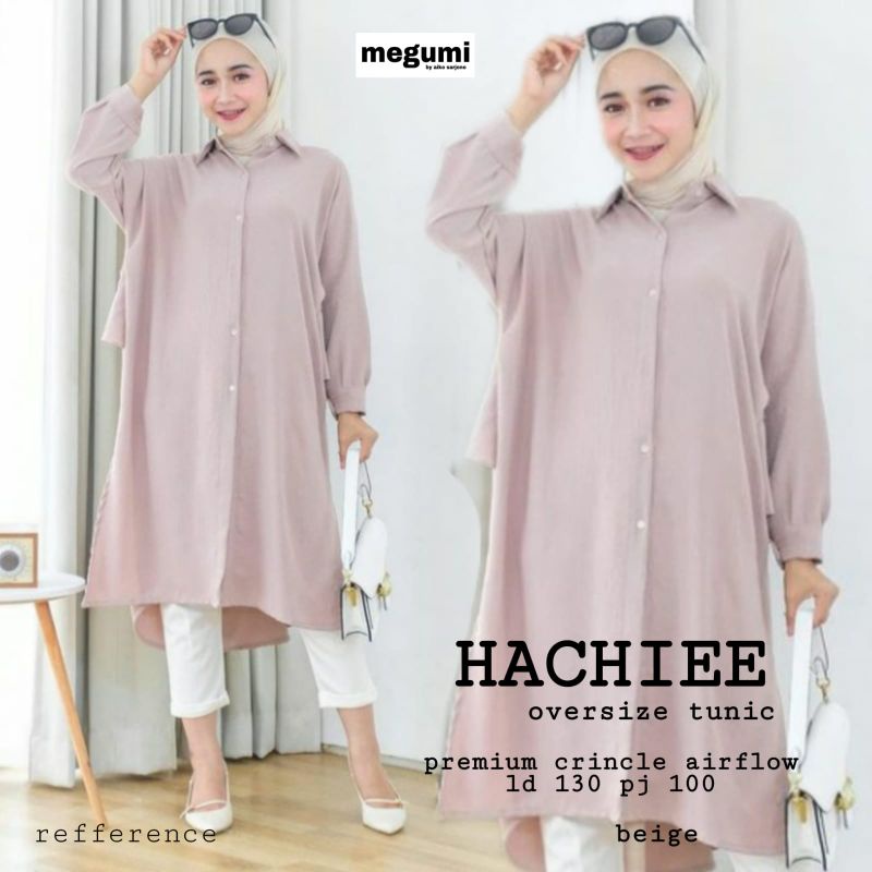 Goodsajifsn -  Hachie Atasan Tunik Wanita Jumbo LD 130 Oversize Bahan Crinckle Airflow Premium