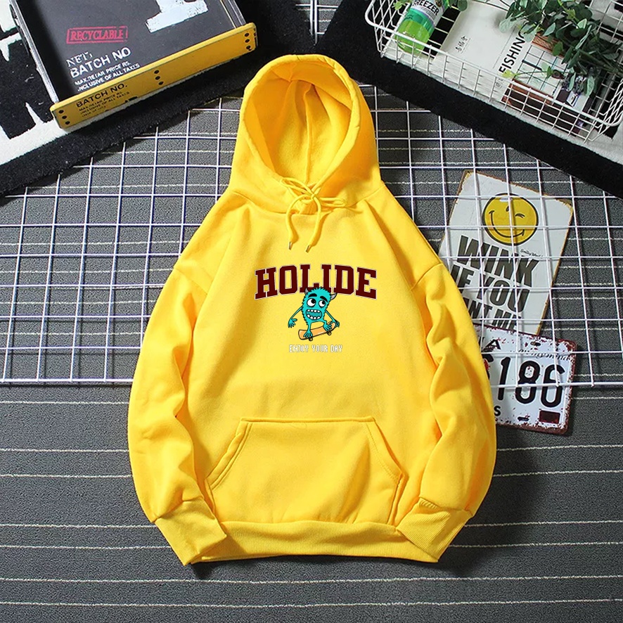 Sweater hoodie wanita HOLIDE baju cewek beludru anime style