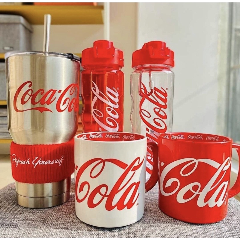 COCA COLA GLASS WATER BOTTLE WITH STRAW MINISO