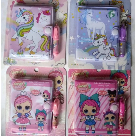 

MURAH - BUKU NOTES PEN MINI UNICORN LOL AVENGERS CARS BARE BEARS LONDON SAFARI
