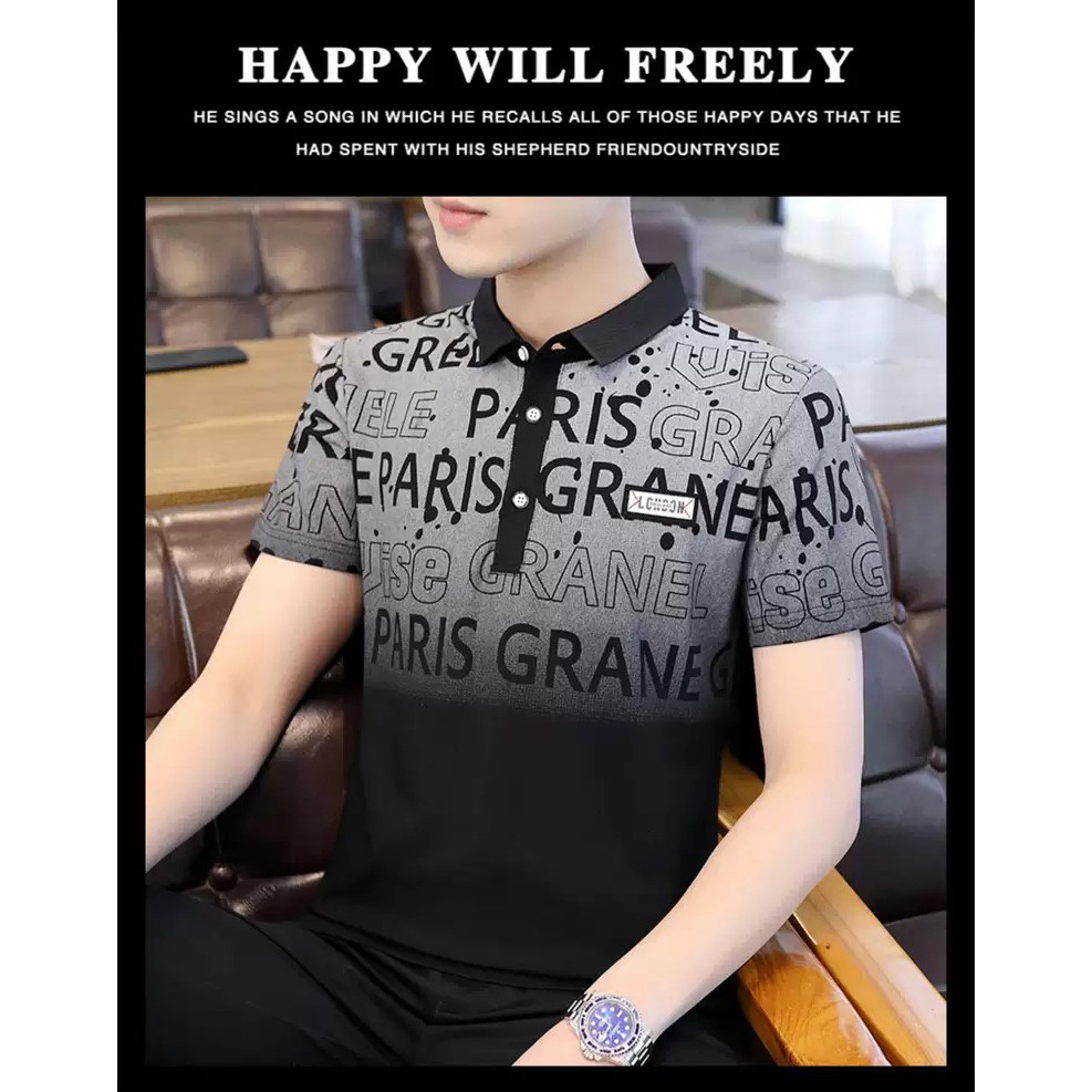 Baju Wangky Pria PARIS Lengan Pendek Ukuran M L XL Atasan Pria MURAH Fashion Pria KEREN
