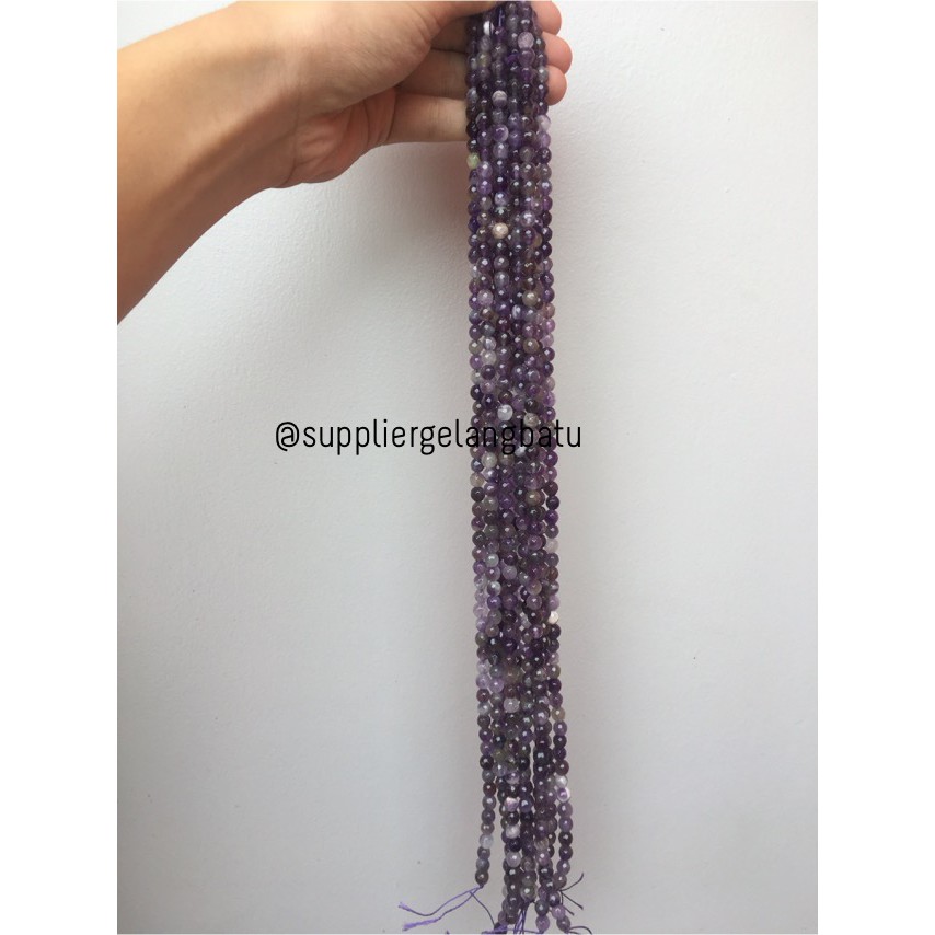 Batu kecubung brazil asli FACET 6mm CUTTING purple amethyst asli ungu brasil aksesoris akik kreasi