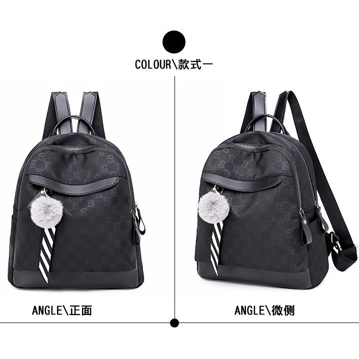 1816 black motif GD tas ransel impor