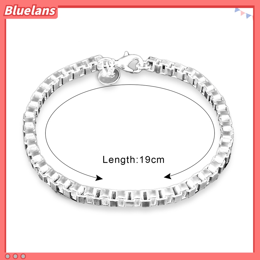 Bluelans Bracelet Silver Plated Box Chain Fashion Unisex Bracelet Bangle Jewelry