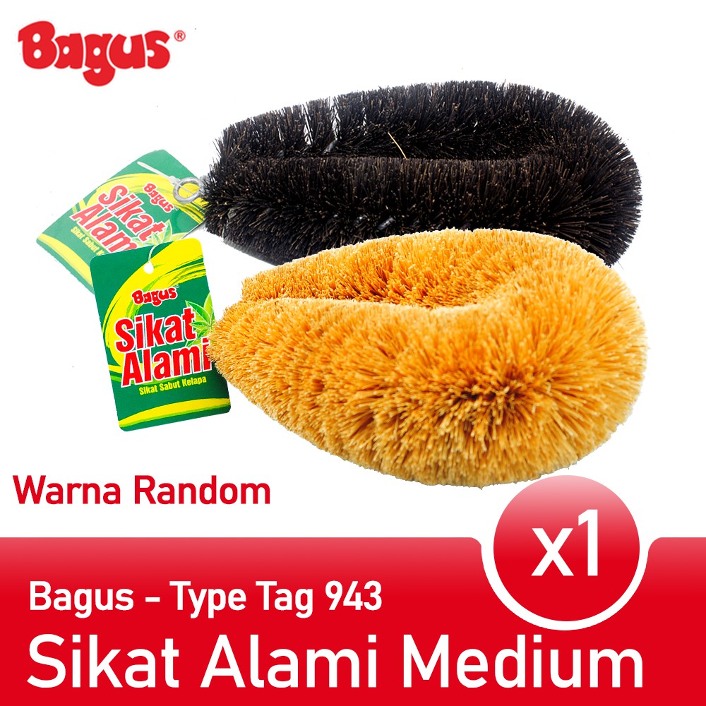 BAGUS Sikat Alami Tag Medium Sikat Dapur Buah Peralatan masak 943