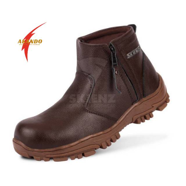 Sepatu boots Pria I Akando SIRLOIN  DOUBLE Zipper Original Skienz safety Kulit