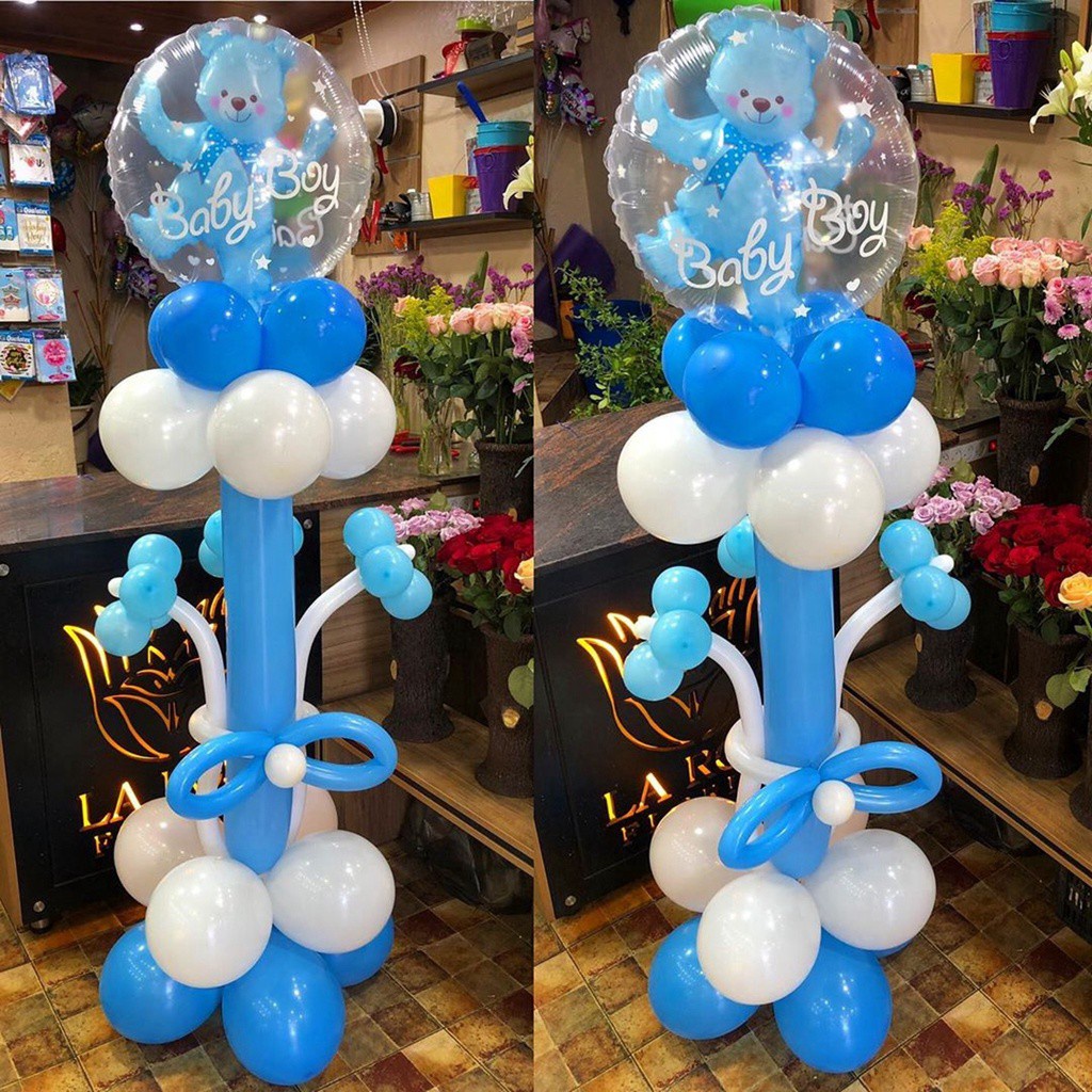 Rebuy Balon Transparan Motif Beruang Warna Biru / Pink Untuk Dekorasi Pesta Ulang Tahun / Baby Shower