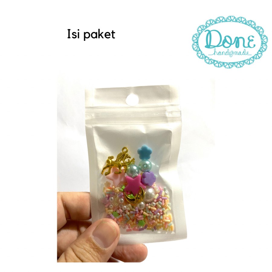 fancy Unicorn sprinkle slime toys accesoris shaker resin art clay art done handymade donehandymade donehandmade jual bahan kerajinan tangan toko bahan kerajinan tangan jakarta